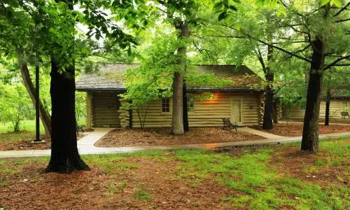 木立の中のログハウス