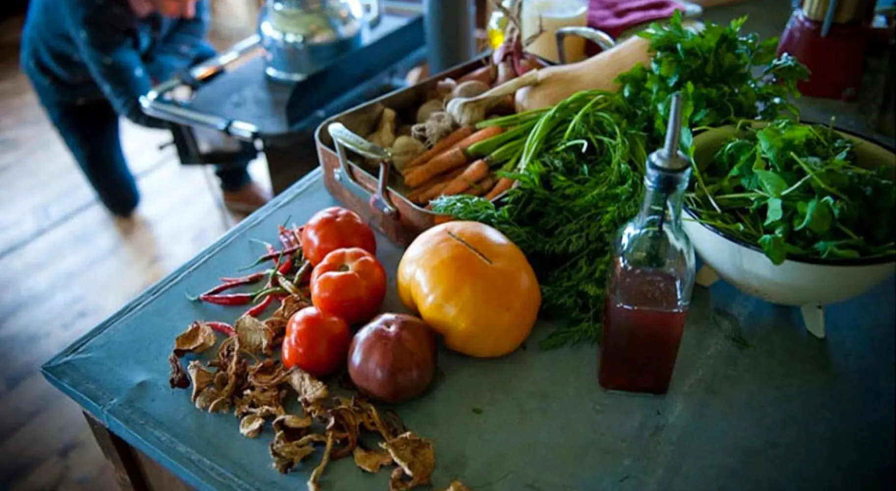 テーブルの上の野菜